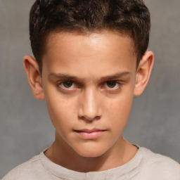 Neutral white child male with short  brown hair and brown eyes