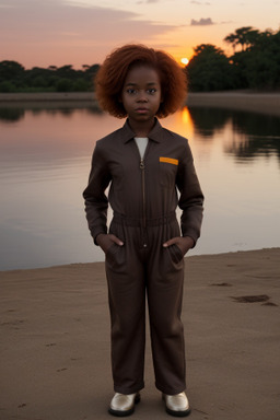 African american child female with  ginger hair