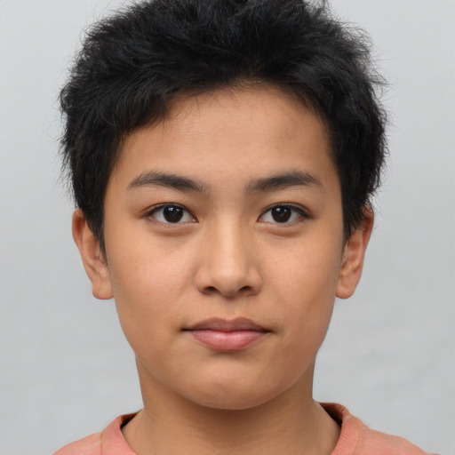 Neutral latino young-adult male with short  brown hair and brown eyes