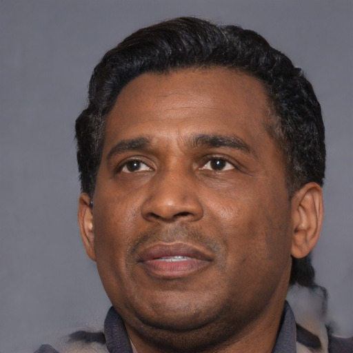 Neutral asian adult male with short  black hair and brown eyes