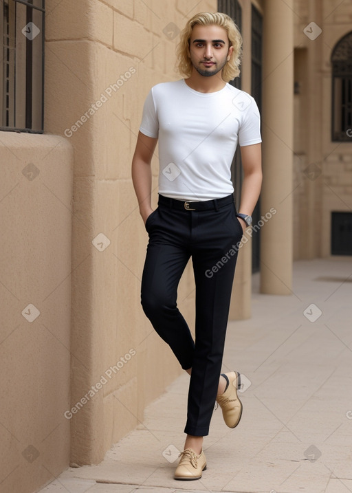 Jordanian adult male with  blonde hair