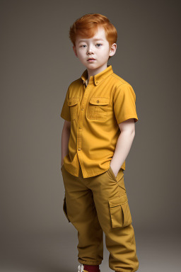 South korean child boy with  ginger hair