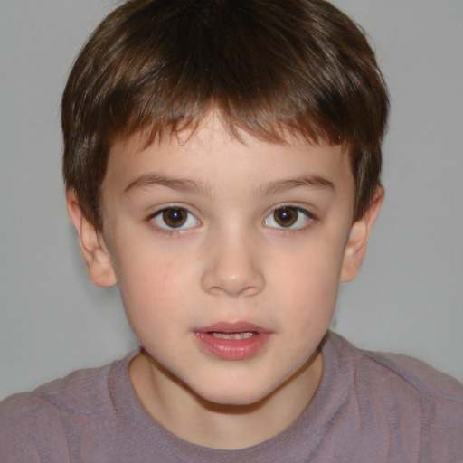 Neutral white child male with short  brown hair and brown eyes