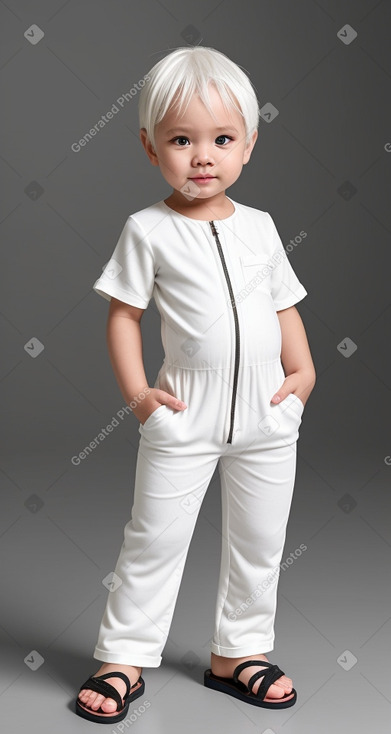 Malaysian infant boy with  white hair