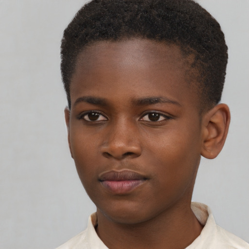 Neutral black child male with short  brown hair and brown eyes