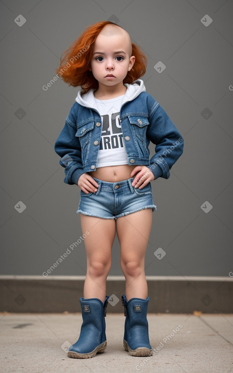 Hispanic infant girl with  ginger hair