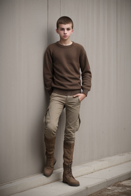 Serbian teenager boy with  brown hair