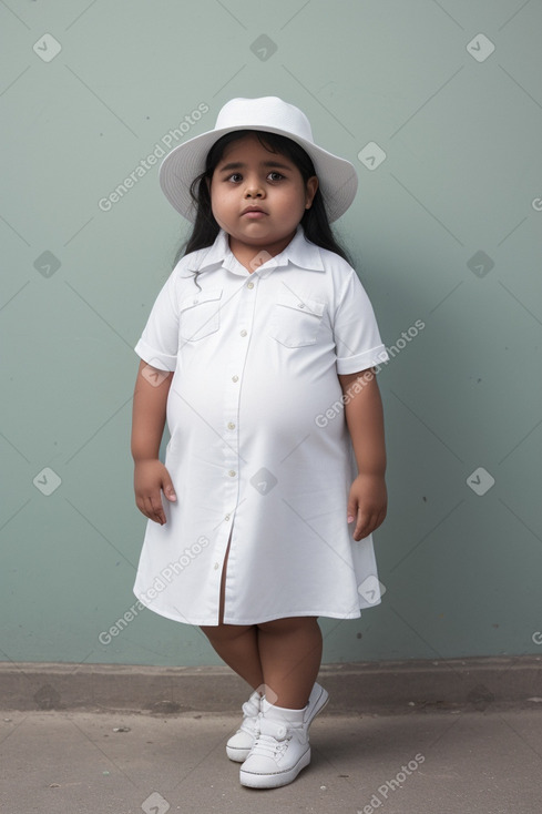 Honduran child girl with  white hair