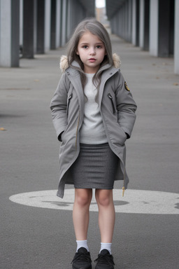 Uruguayan child girl with  gray hair