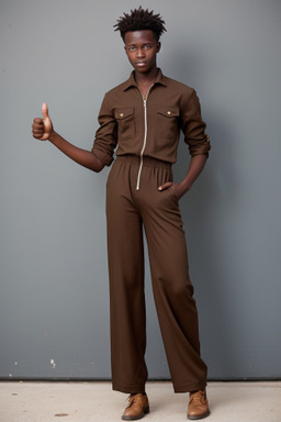 Zambian teenager boy with  brown hair