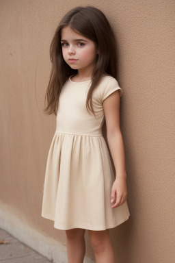 Spanish child girl with  brown hair