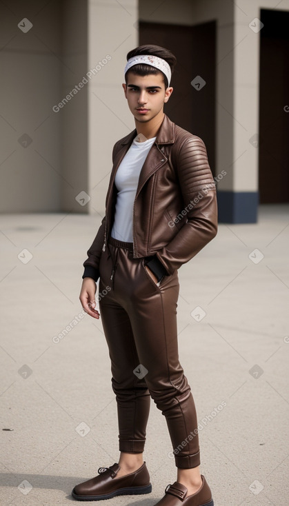 Arab young adult male with  brown hair