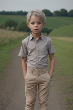 Child boy with  gray hair