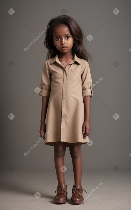 Somali child female with  brown hair