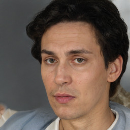 Neutral white adult male with short  brown hair and brown eyes