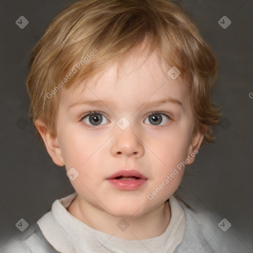 Neutral white child male with short  brown hair and brown eyes