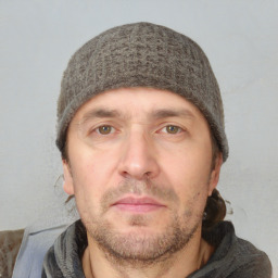 Neutral white adult male with short  brown hair and brown eyes