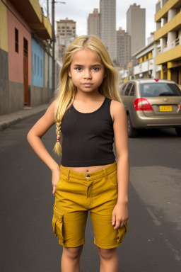 Peruvian child girl with  blonde hair