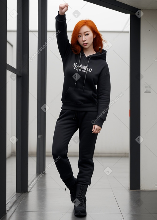 Korean adult female with  ginger hair