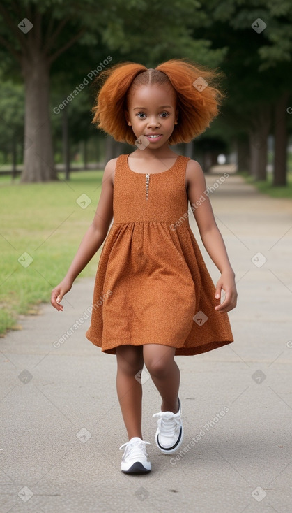 African american child female with  ginger hair