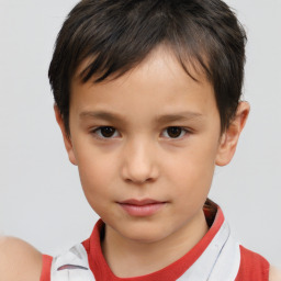 Neutral white child female with short  brown hair and brown eyes