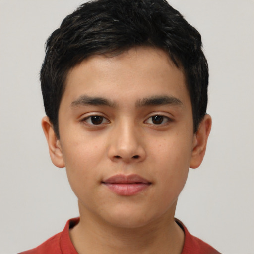 Neutral latino young-adult male with short  brown hair and brown eyes