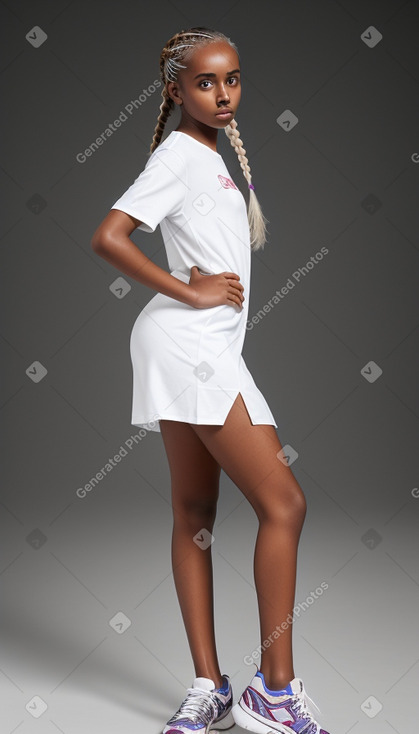 Somali teenager girl with  white hair