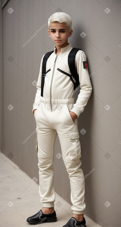 Libyan teenager boy with  white hair