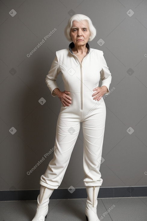 Libyan elderly female with  white hair