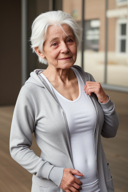 Belgian elderly female with  white hair