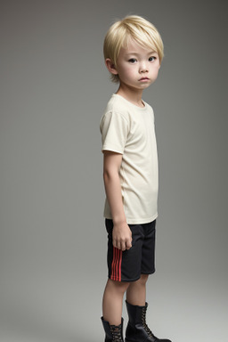 Japanese child boy with  blonde hair