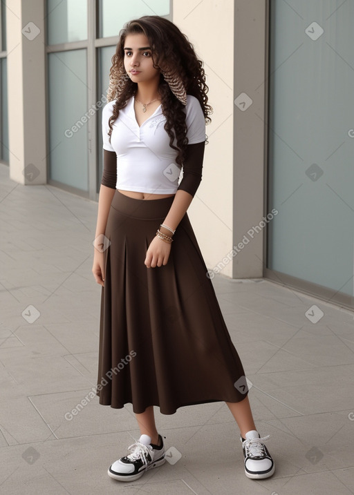 Kuwaiti teenager girl with  brown hair