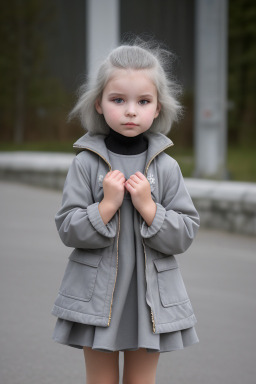 Slovenian child girl with  gray hair