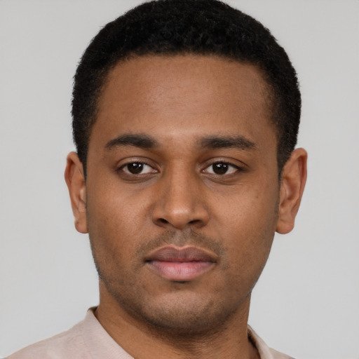 Neutral latino young-adult male with short  brown hair and brown eyes