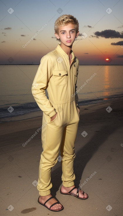 Libyan teenager boy with  blonde hair