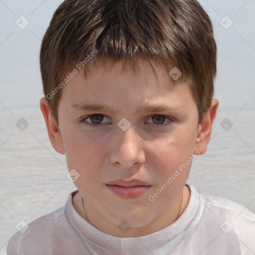 Neutral white child male with short  brown hair and brown eyes