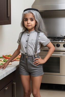 Saudi arabian child female with  gray hair