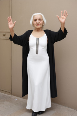 Libyan elderly female with  white hair