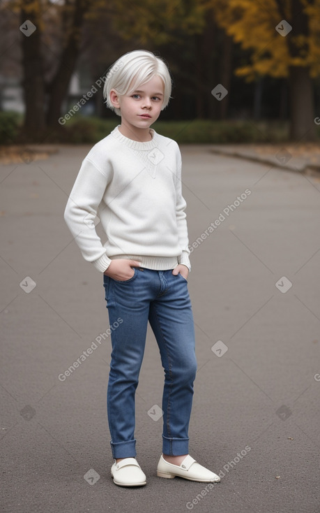 Latvian child boy with  white hair