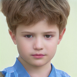 Neutral white child male with short  brown hair and brown eyes