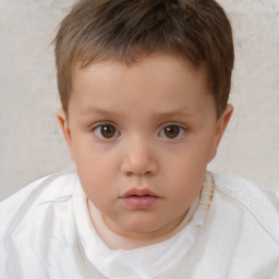 Neutral white child male with short  brown hair and brown eyes