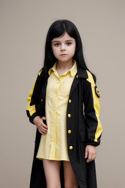 French child female with  black hair