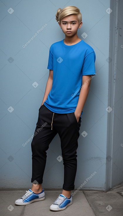 Malaysian teenager boy with  blonde hair