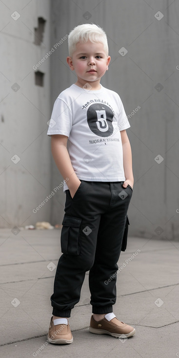 Serbian child boy with  white hair