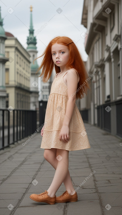 Austrian child girl with  ginger hair