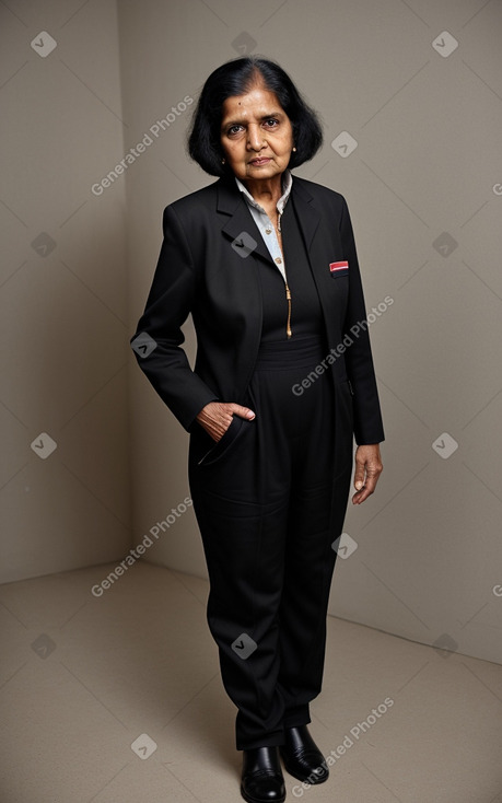 Indian elderly female with  black hair