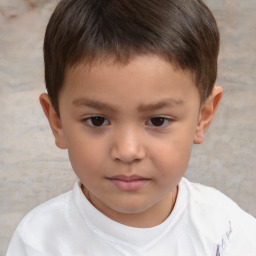 Neutral white child male with short  brown hair and brown eyes