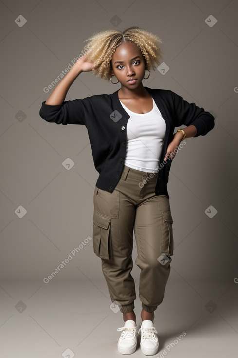 African american young adult female with  blonde hair