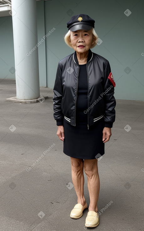 Singaporean elderly female with  blonde hair