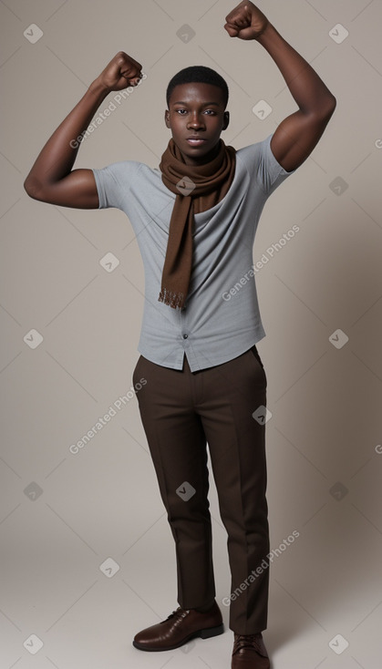 Togolese young adult male with  brown hair